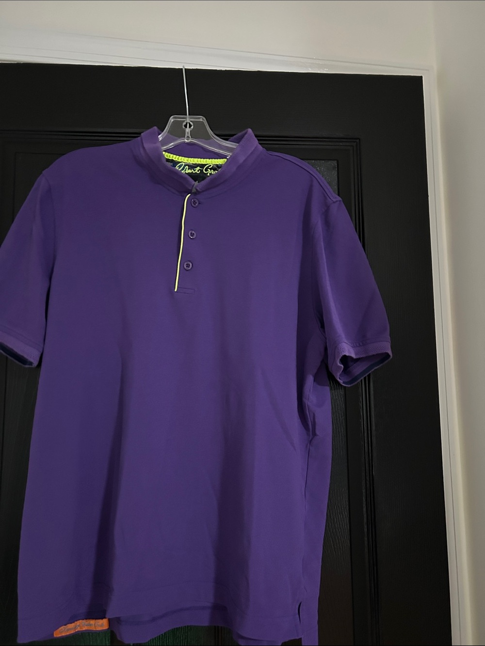 Robert Graham Purple Short-Sleeve Polo with Contrast Trim